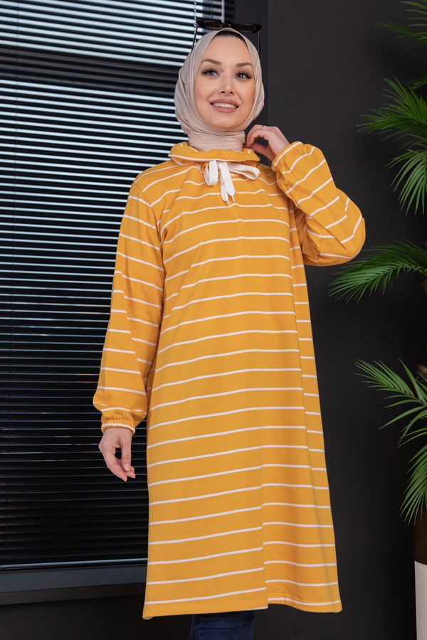 Düz Orta Kadın Sarı TUNIK - 3485 Sarı