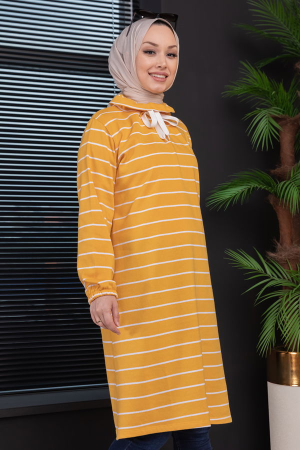 Düz Orta Kadın Sarı TUNIK - 3485 Sarı
