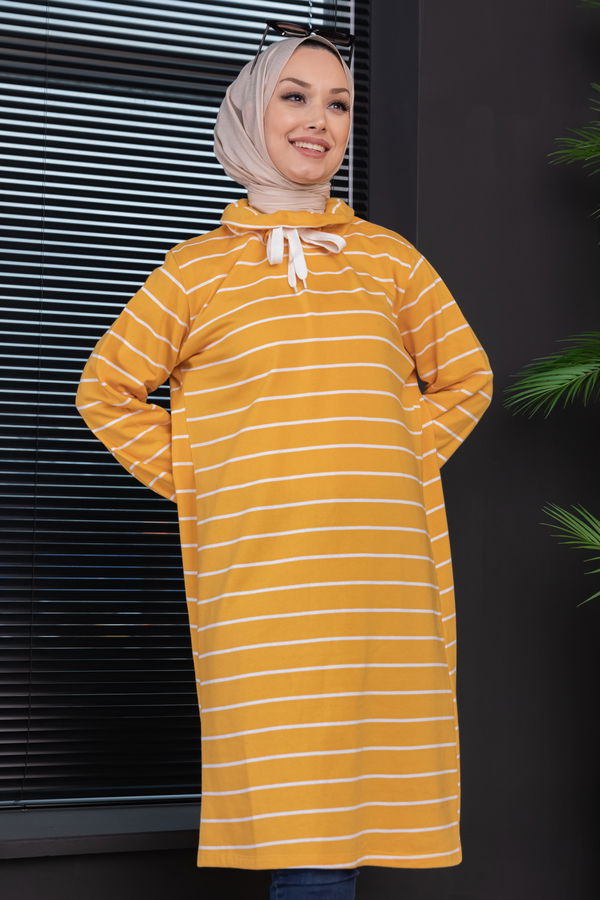 Düz Orta Kadın Sarı TUNIK - 3485 Sarı