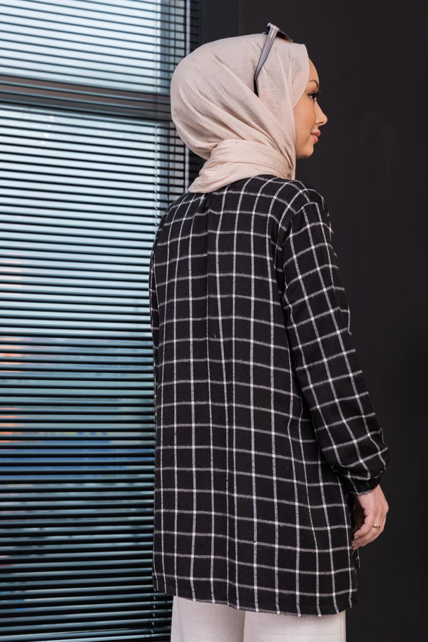 Düz Bisiklet Yaka Kadın Beyaz Tunik - 3997 BEYAZ