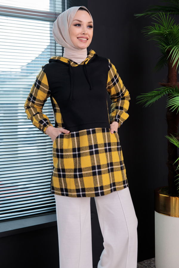 Düz Orta Kadın Sarı TUNIK - 3411 Sarı