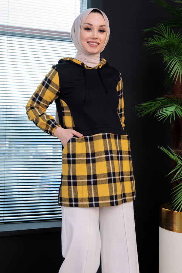 Düz Orta Kadın Sarı TUNIK - 3411 Sarı