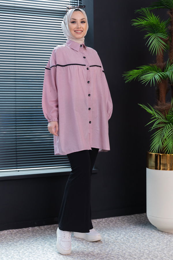 Düz Orta Kadın Bordo Tunık BORDO - 3504 - 3504