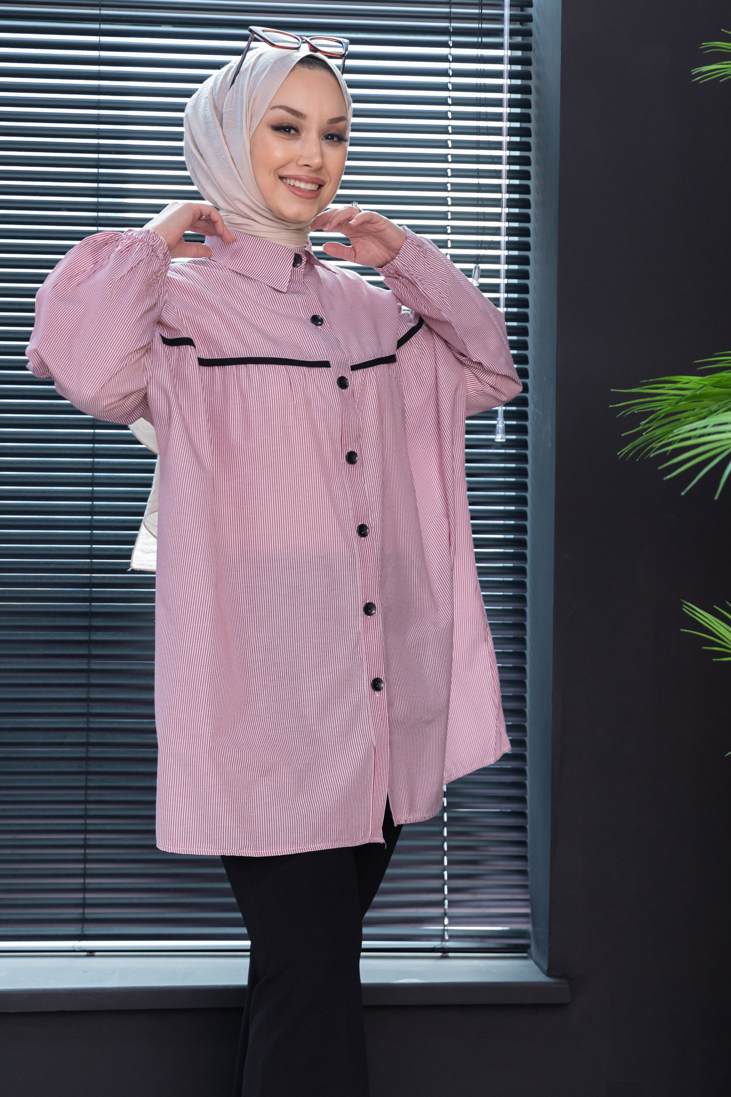 Düz Orta Kadın Bordo Tunık BORDO - 3504 - 3504