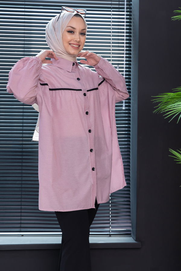 Düz Orta Kadın Bordo Tunık BORDO - 3504 - 3504