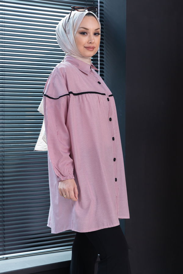 Düz Orta Kadın Bordo Tunık BORDO - 3504 - 3504