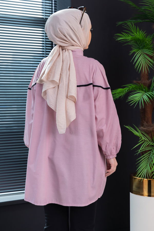 Düz Orta Kadın Bordo Tunık BORDO - 3504 - 3504
