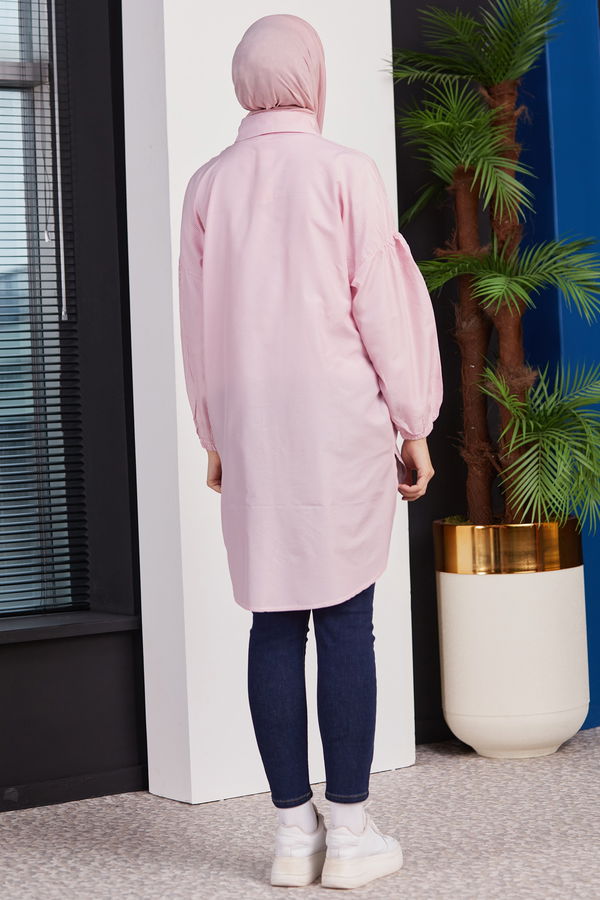 Düz Orta Kadın Pembe TUNIK - 3494 PEMBE