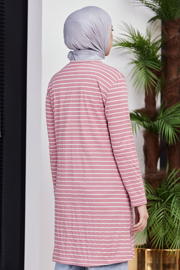 Düz Bisiklet Yaka Kadın Pembe TUNIK - 3721 PEMBE