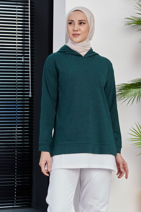 Düz Orta Kadın Yeşil SWEAT - 3423