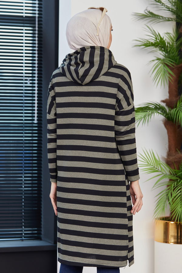 Düz Orta Kadın Haki TUNIK - 3481 HAKİ