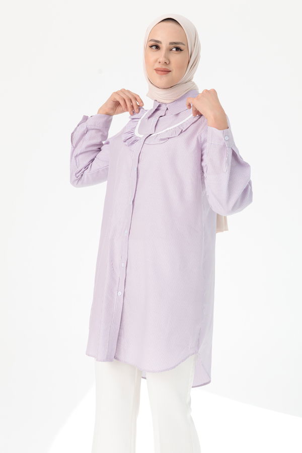 Düz Orta Kadın Lila TUNIK - 3498 LİLA
