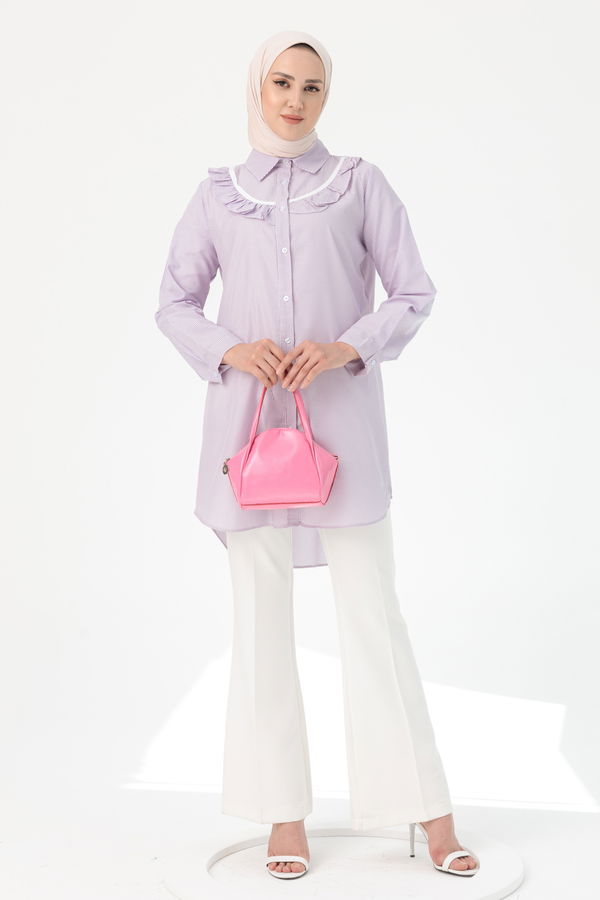 Düz Orta Kadın Lila TUNIK - 3498 LİLA