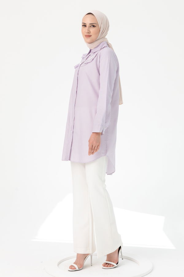 Düz Orta Kadın Lila TUNIK - 3498 LİLA