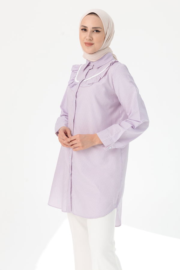 Düz Orta Kadın Lila TUNIK - 3498 LİLA