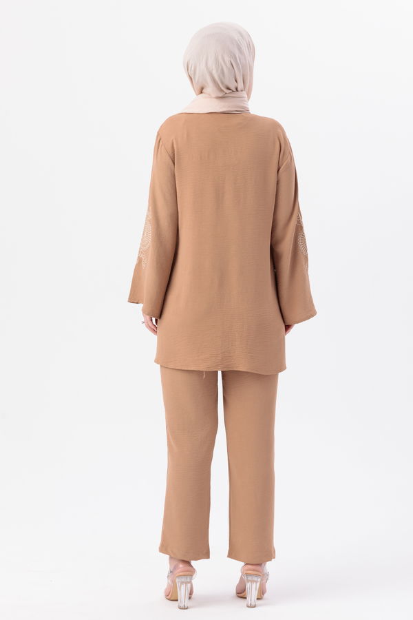 Düz Orta Kadın Vizon Tunik Pantolon - 20961
