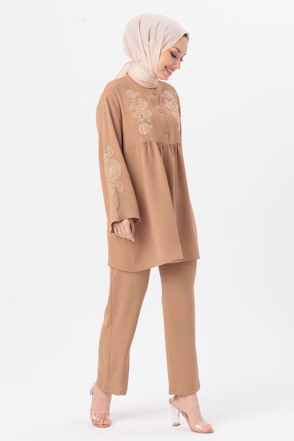 Düz Orta Kadın Vizon Tunik Pantolon - 20961