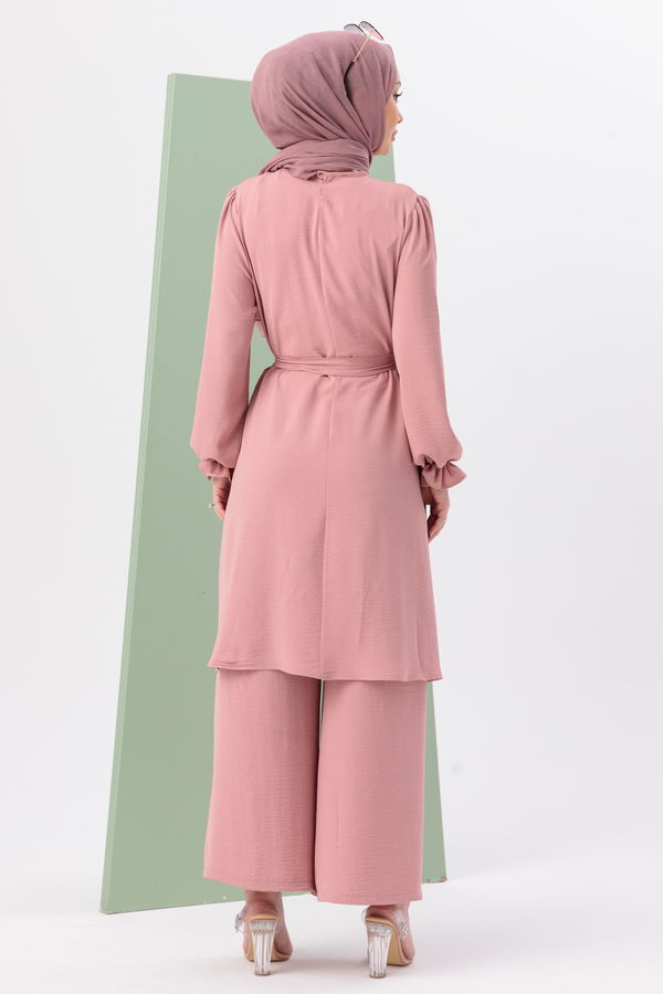 Düz Orta Kadın Pembe Tunik Pantolon - 20964 PEMBE