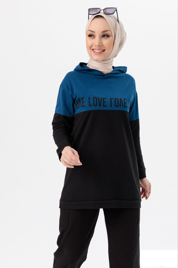 Düz Orta Kadın Mavi TUNIK - 3430 MAVİ