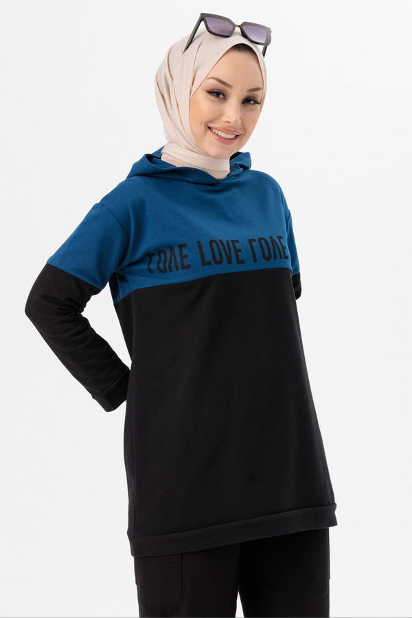 Düz Orta Kadın Mavi TUNIK - 3430 MAVİ