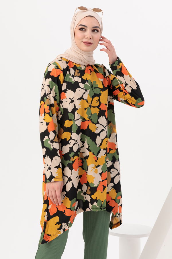 Düz Orta Kadın Haki Tunik Pantolon - 20962 HAKİ