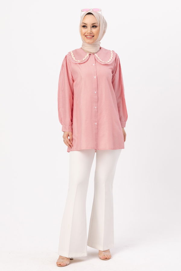 Düz Orta Kadın Kırmızı TUNIK - 3506