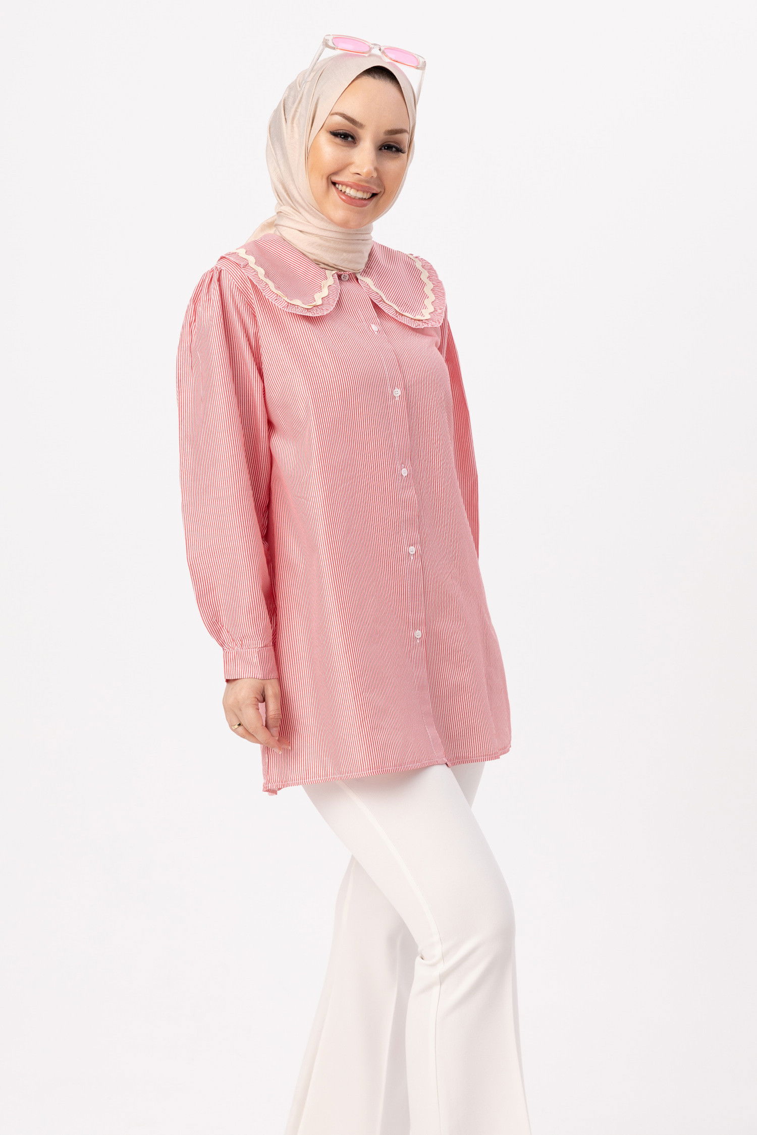 Düz Orta Kadın Kırmızı TUNIK - 3506