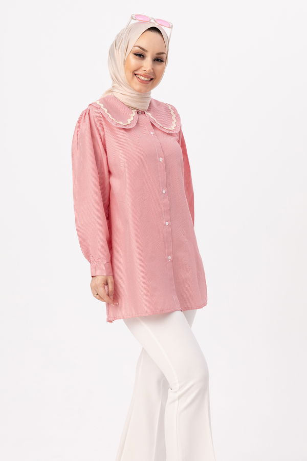 Düz Orta Kadın Kırmızı TUNIK - 3506