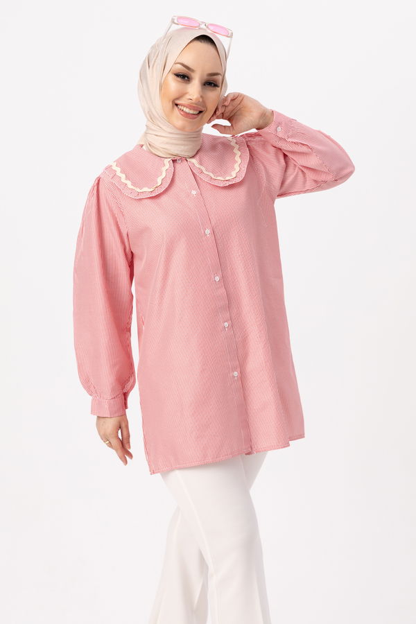 Düz Orta Kadın Kırmızı TUNIK - 3506