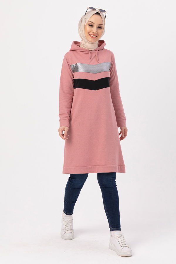 Düz Orta Kadın Pembe TUNIK - 3529