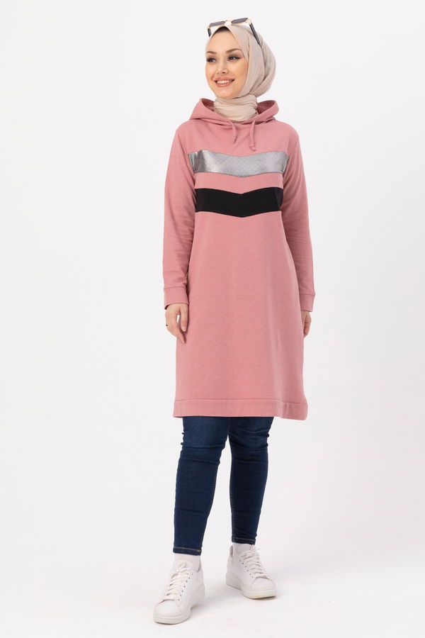 Düz Orta Kadın Pembe TUNIK - 3529