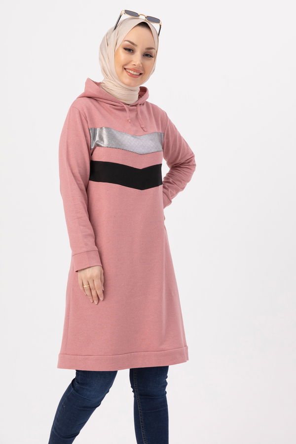 Düz Orta Kadın Pembe TUNIK - 3529