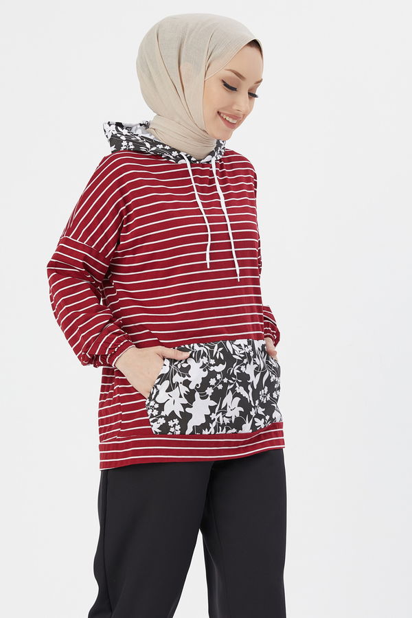 Düz Orta Kadın Bordo TUNIK - 3753 BORDO