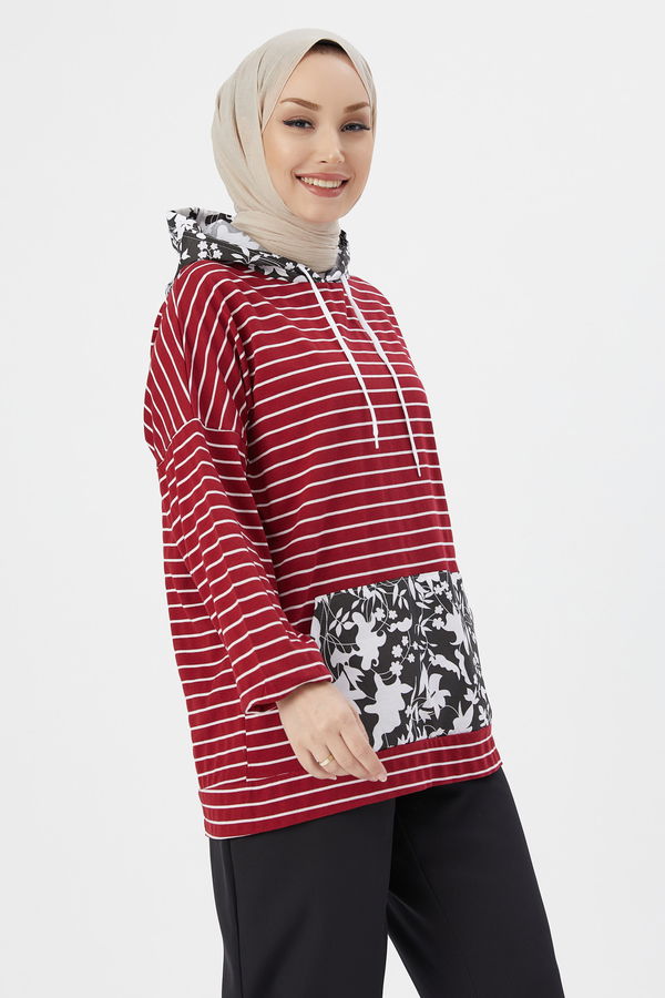 Düz Orta Kadın Bordo TUNIK - 3753 BORDO