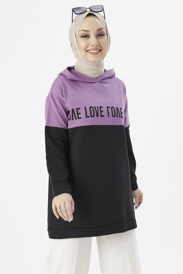 Düz Orta Kadın Lila TUNIK - 3430
