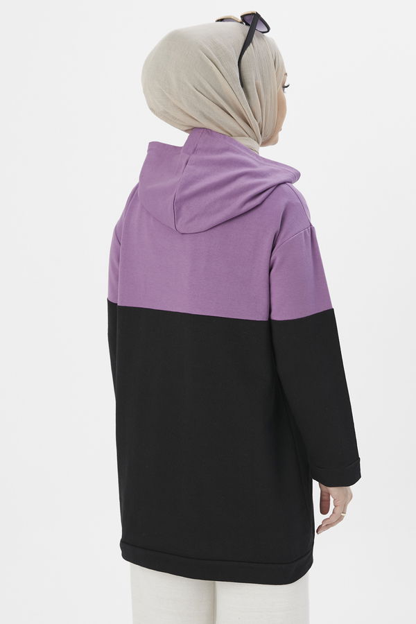 Düz Orta Kadın Lila TUNIK - 3430
