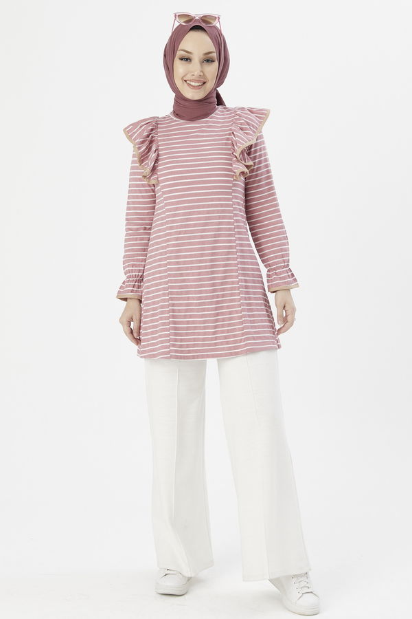 Düz Orta Kadın Pembe TUNIK - 3755
