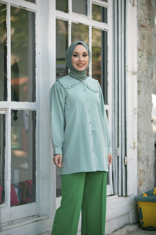 Düz Orta Kadın Yeşil TUNIK - 3507 YEŞİL