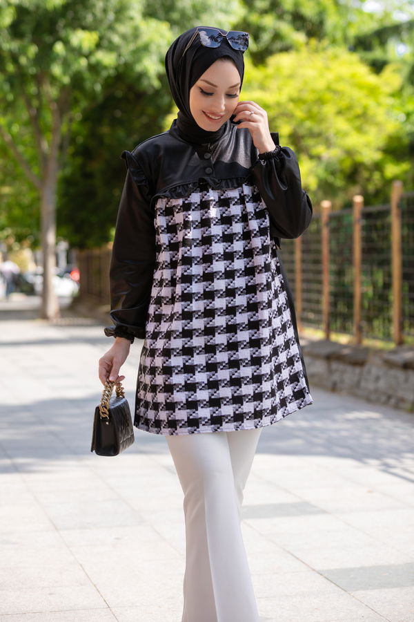 Düz Orta Kadın Siyah 3432 TUNIK - 3432 SİYAH