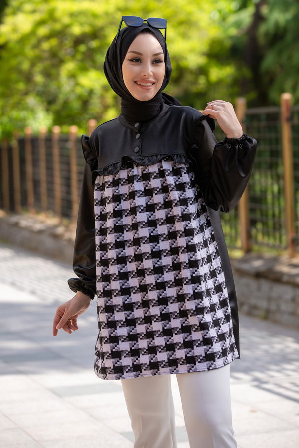 Düz Orta Kadın Siyah 3432 TUNIK - 3432 SİYAH