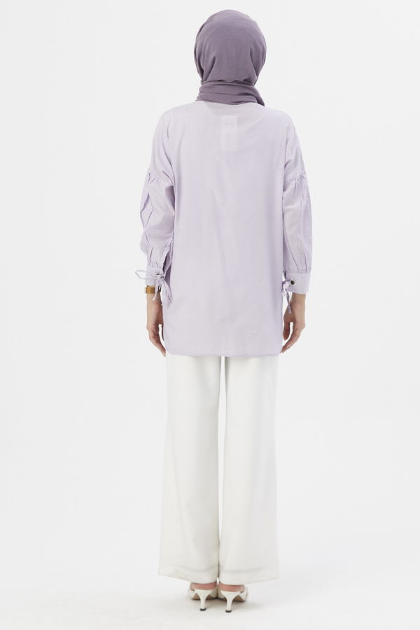 Düz Orta Kadın Lila TUNIK - 3495 LİLA