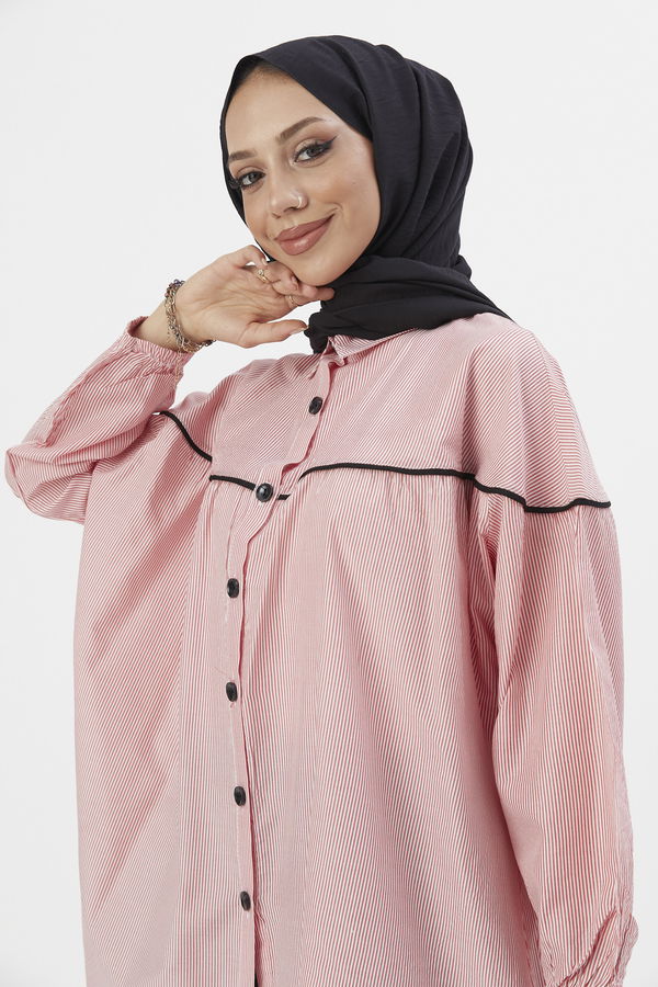 Düz Orta Kadın Kırmızı TUNIK - 3504
