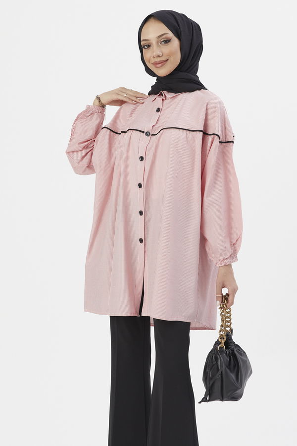 Düz Orta Kadın Kırmızı TUNIK - 3504