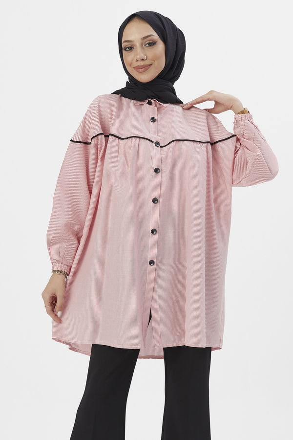 Düz Orta Kadın Kırmızı TUNIK - 3504