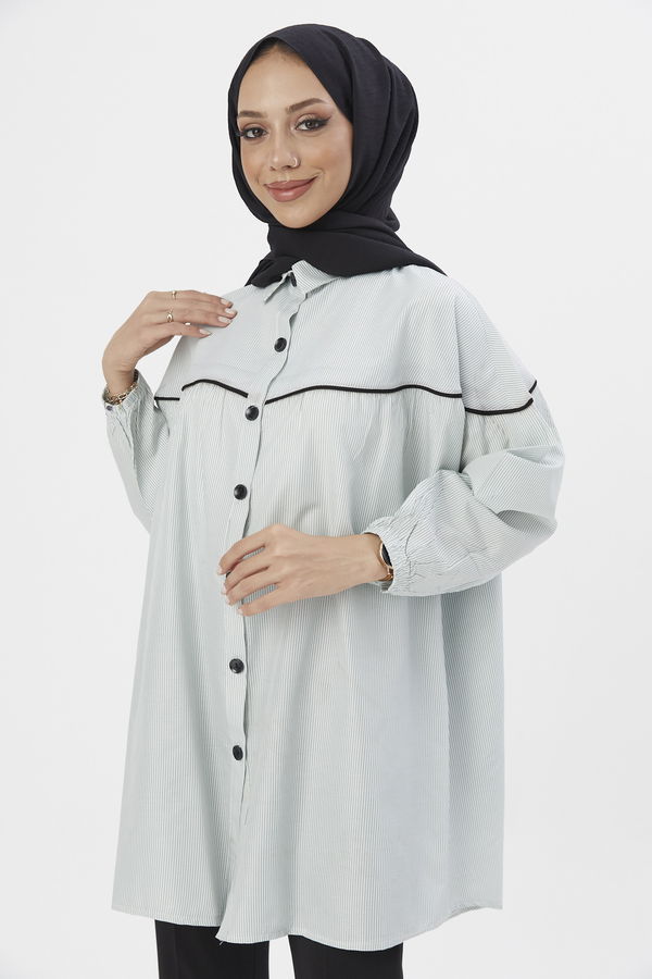 Düz Orta Kadın Yeşil TUNIK - 3504