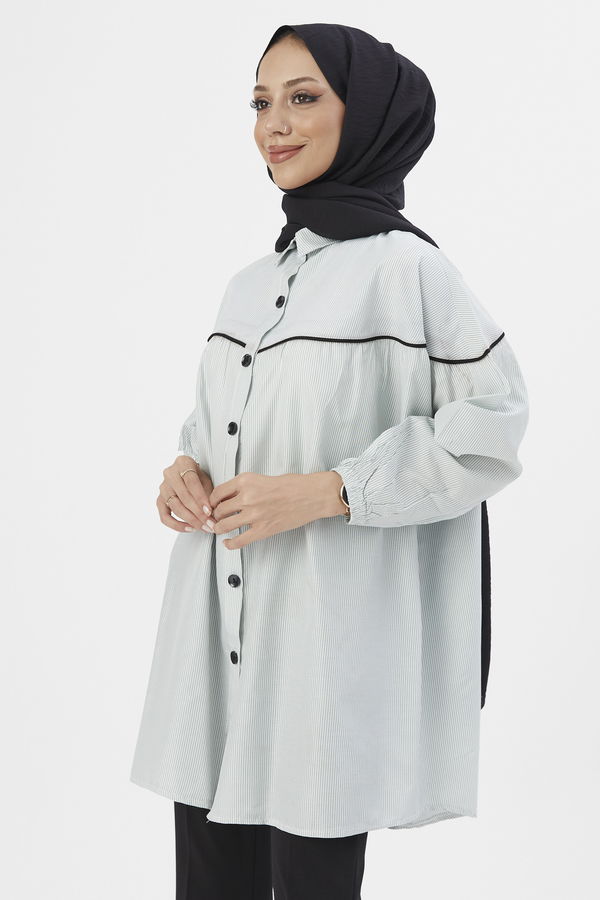 Düz Orta Kadın Yeşil TUNIK - 3504