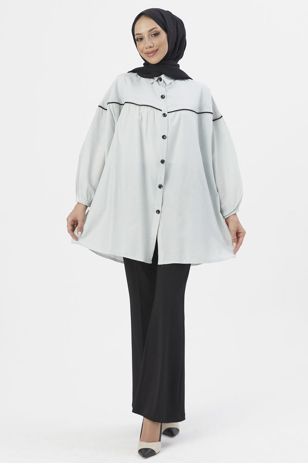 Düz Orta Kadın Yeşil TUNIK - 3504