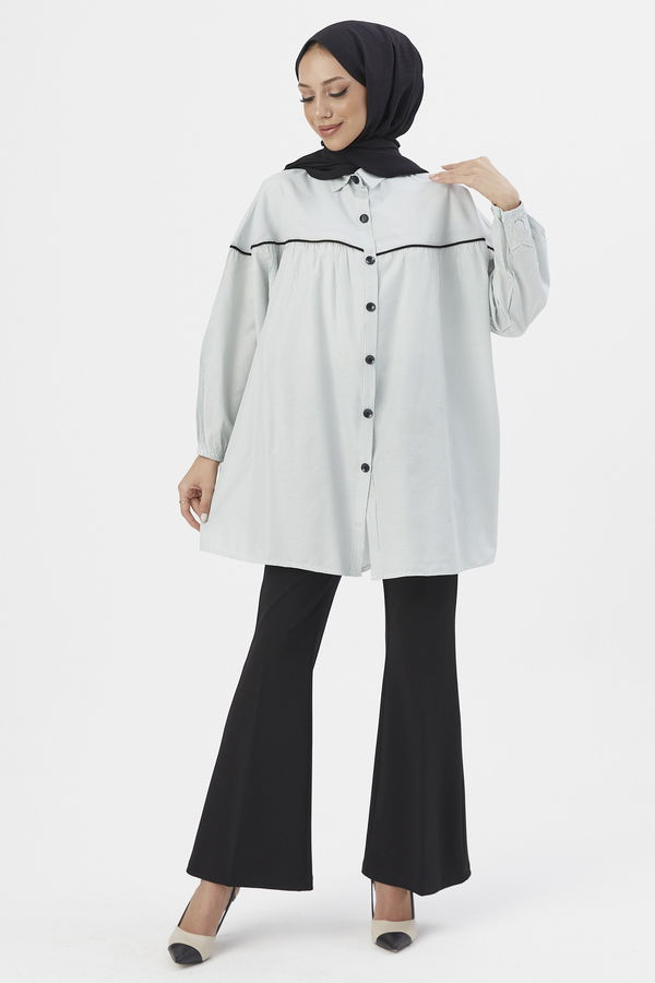 Düz Orta Kadın Yeşil TUNIK - 3504