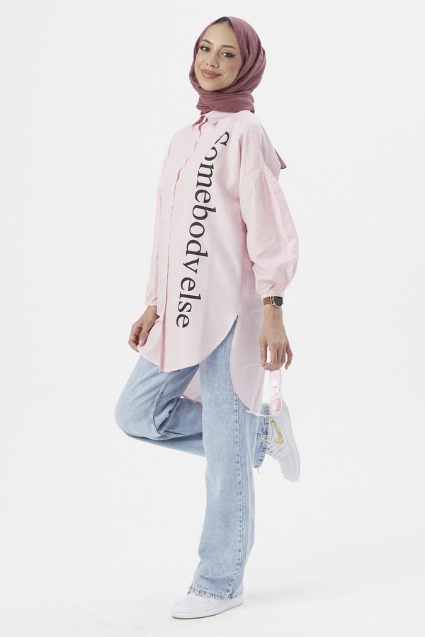 Düz Orta Kadın Pembe TUNIK - 3494