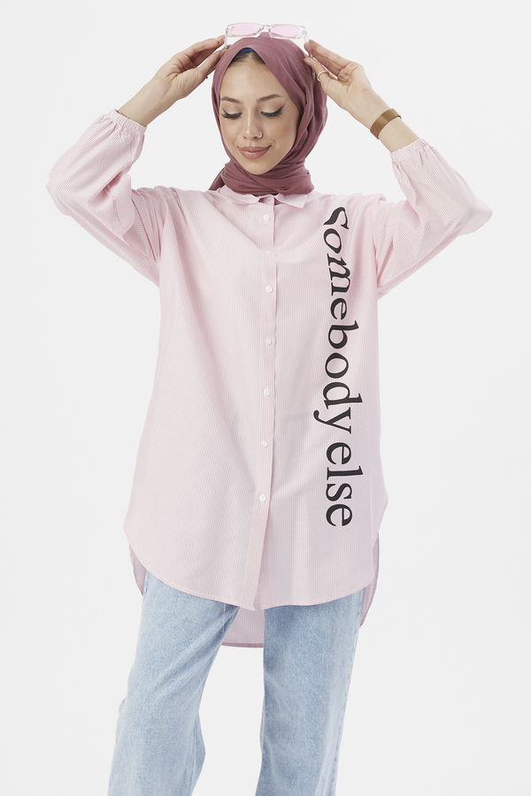 Düz Orta Kadın Pembe TUNIK - 3494
